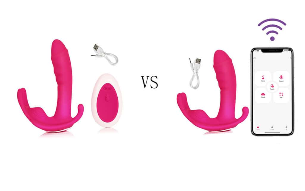Vibrating clitoral stimulator with remote and app control, wireless connection, pink design, for enh.